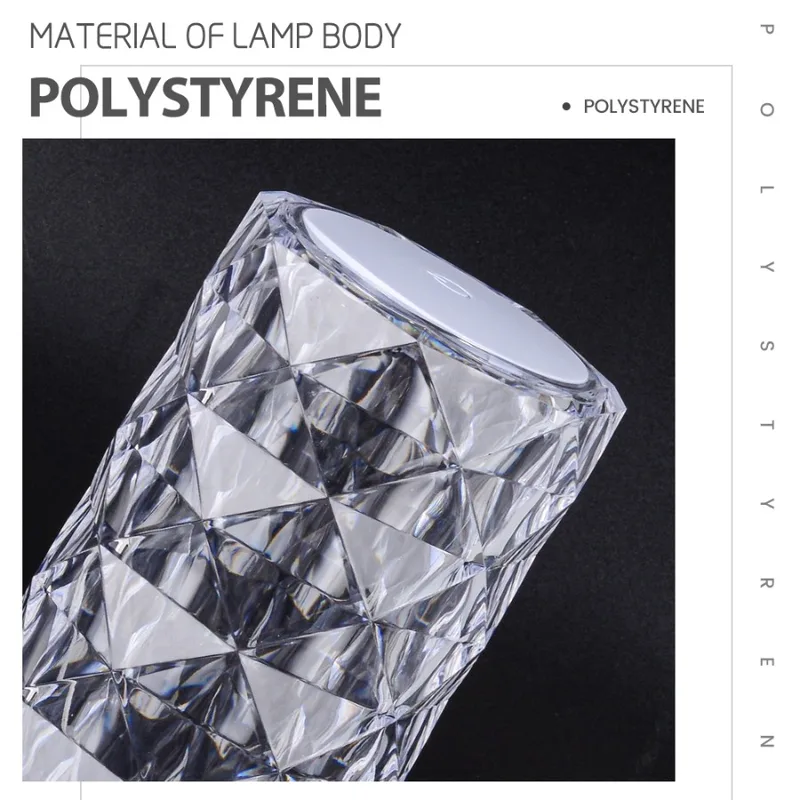 Crystal Diamond Rose Lamp