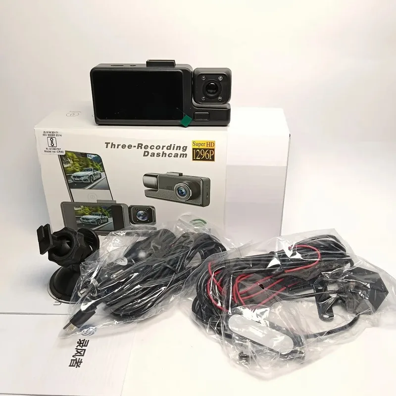 Three-recording Super Hd 1296p Car Dashcam