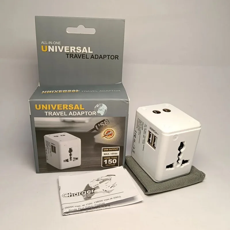 All In 1 Universal 2 Usb Travel Adaptor