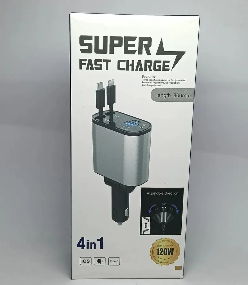 120w 4 in 1 car charger