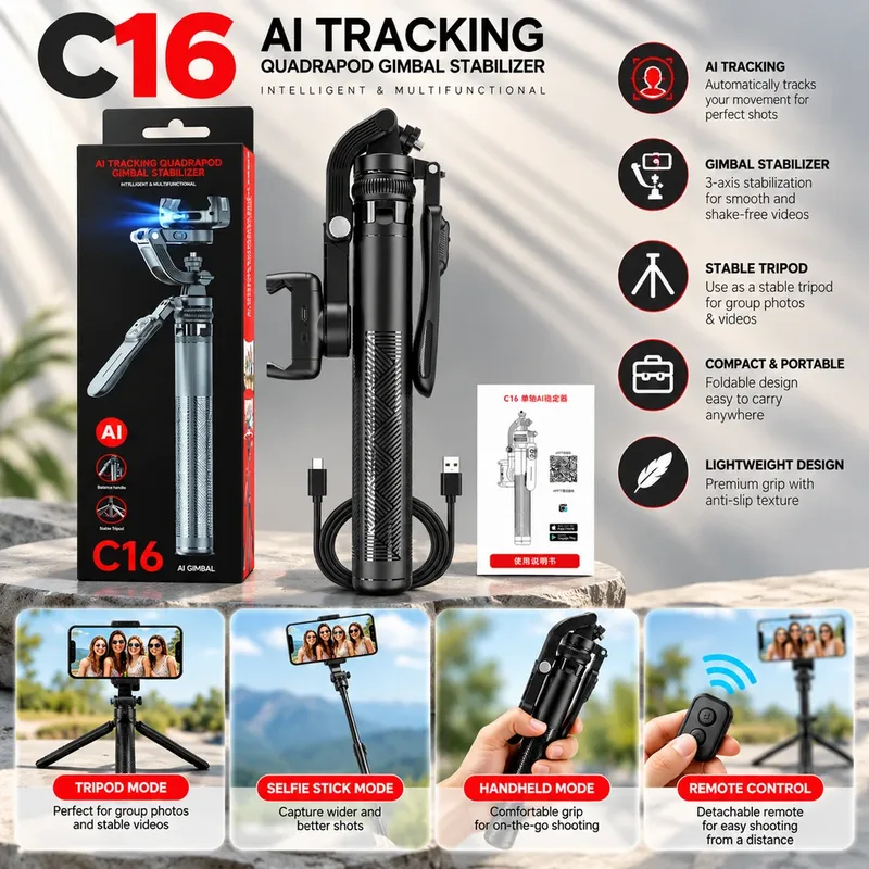 C16 Ai Tracking Quadrapod Gimbal Stabilizer