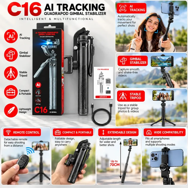C16 Ai Tracking Quadrapod Gimbal Stabilizer