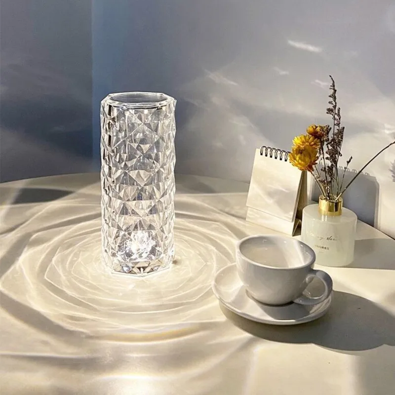Crystal Diamond Rose Lamp