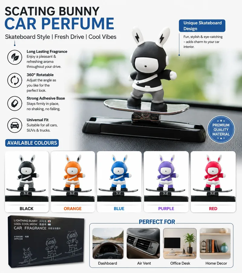 Bunny Car Dashboard Skateboard Perfume (Imported)