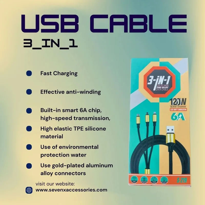 3 IN 1 Data Cable Cloth