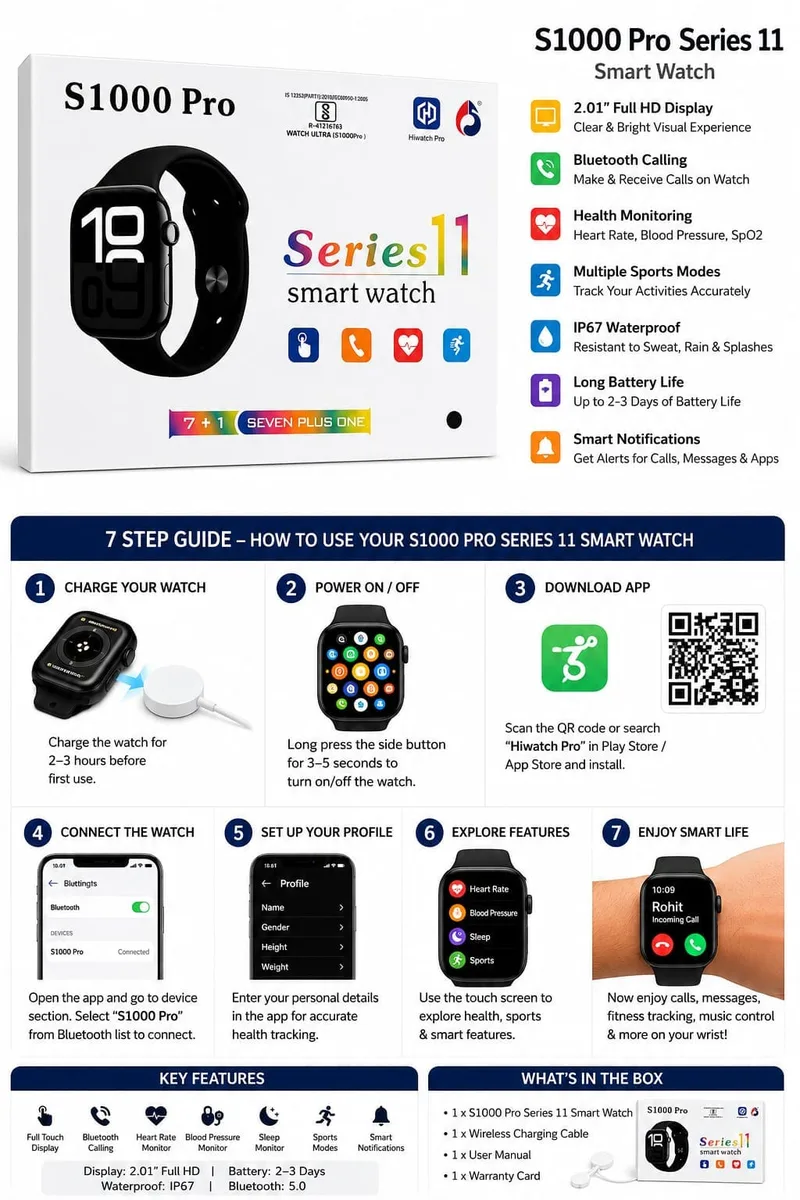 Smart Watch S 1000 Pro Series 11 ( 7+1)