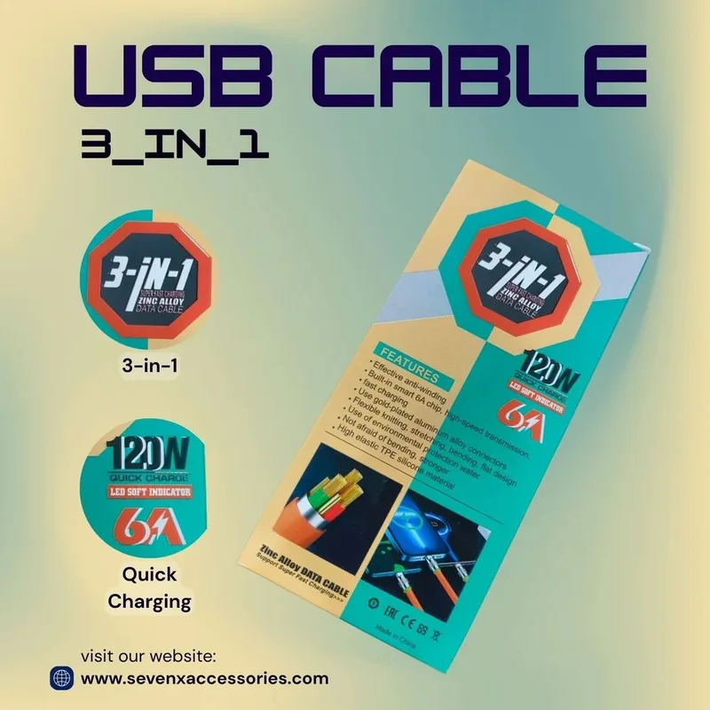 3 IN 1 Data Cable Cloth