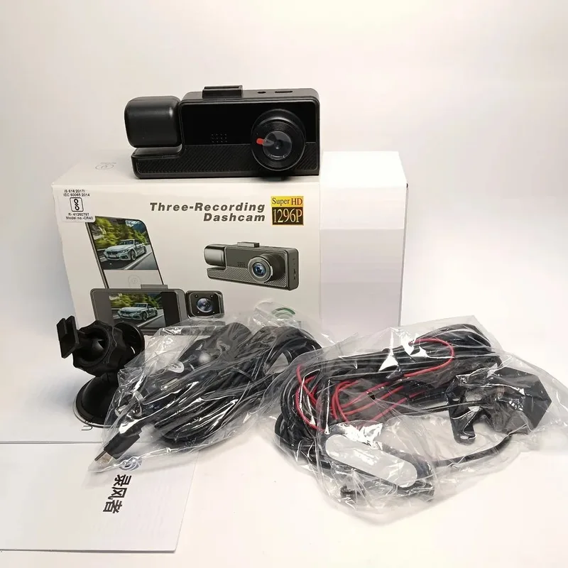 Three-recording Super Hd 1296p Car Dashcam