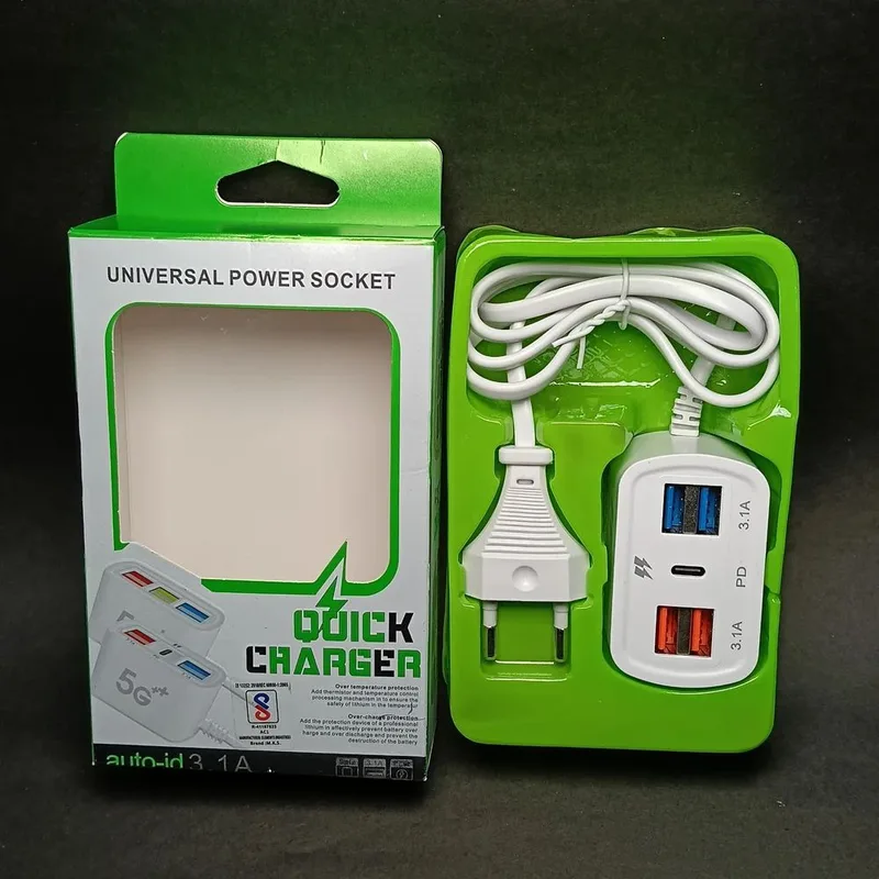 Universal Power Socket 4 USB 1Type C Port